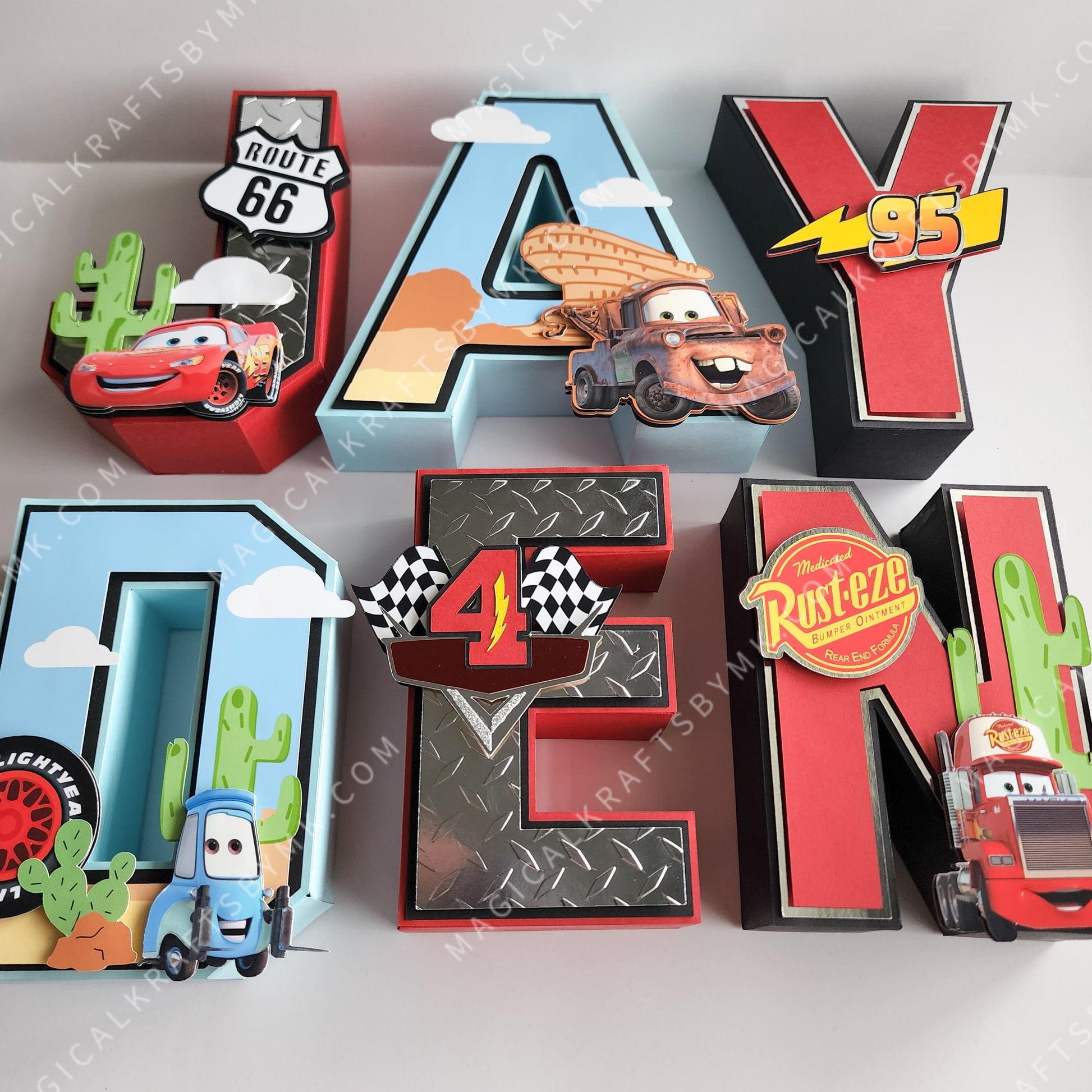 Cars 3D Letters/Numbers
