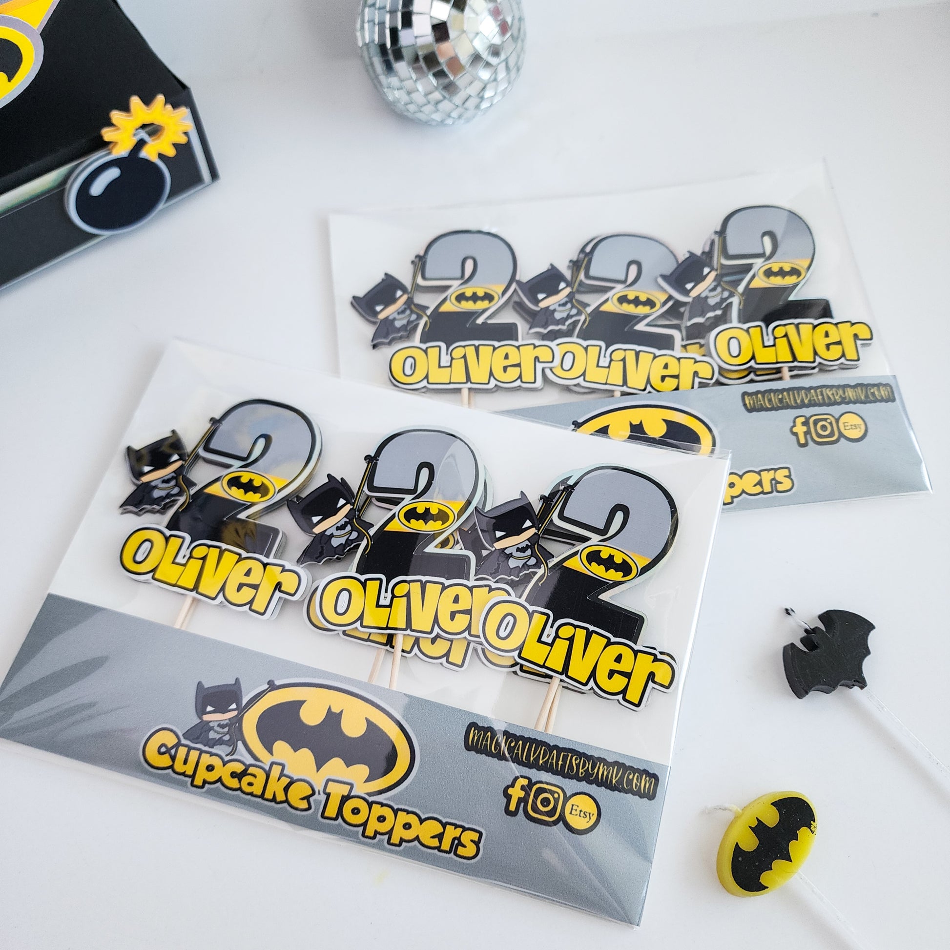 Dark Bat Cupcake Toppers