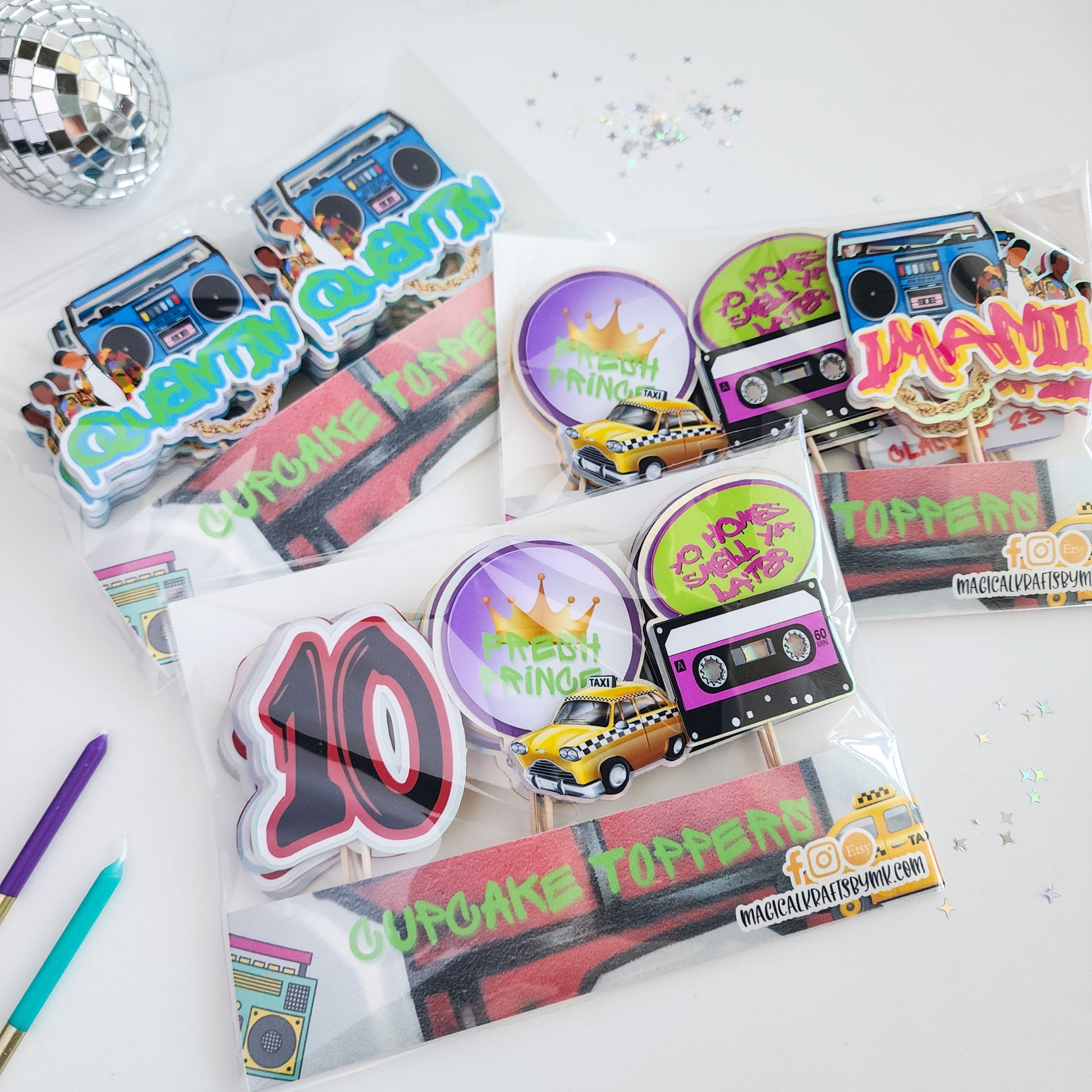 Fresh 90s Cupcake Toppers