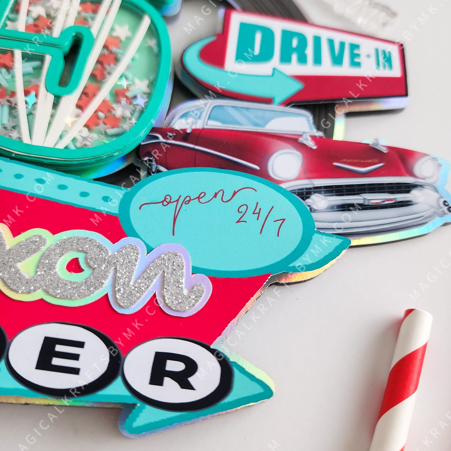 Drive-In Diner Cake Topper