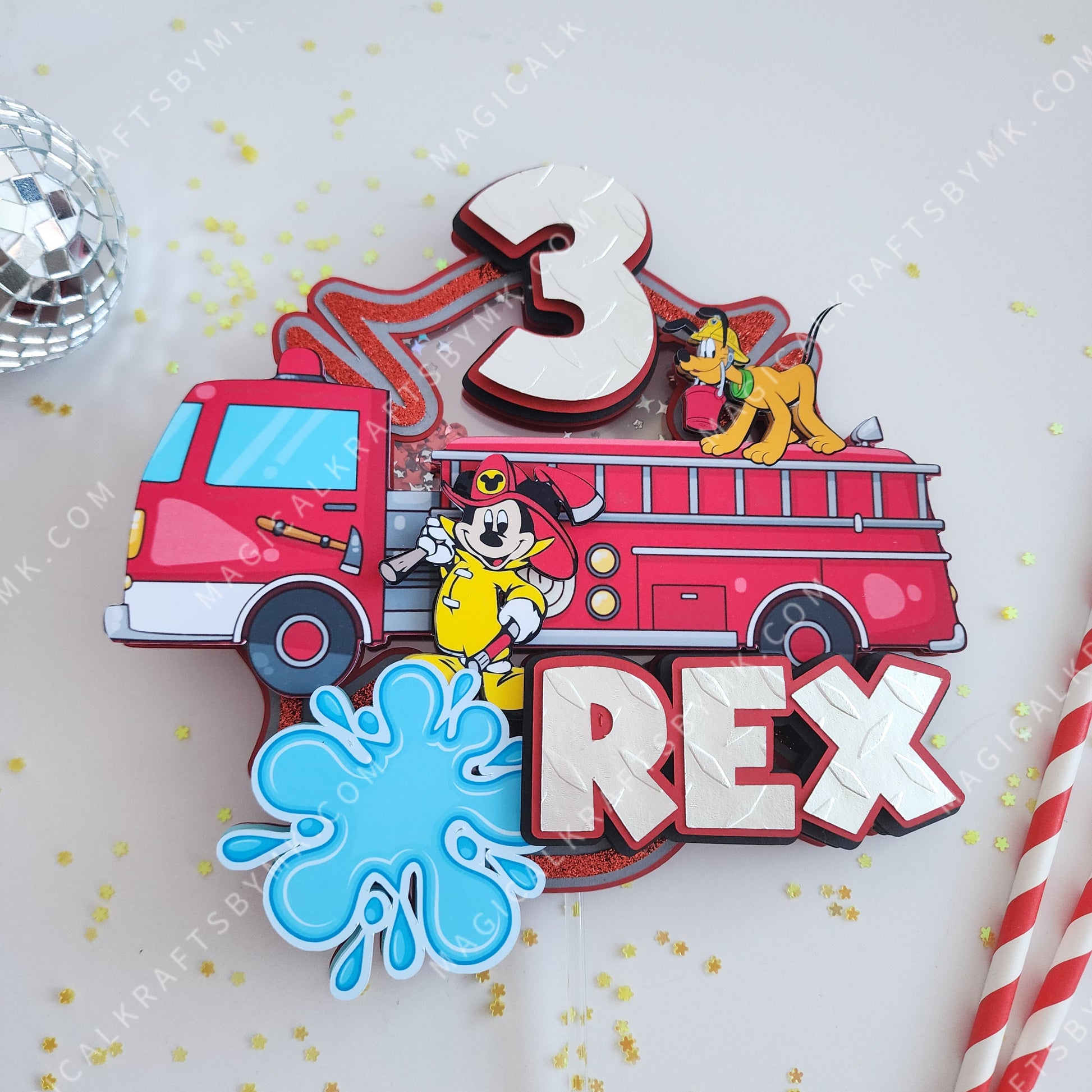 Fire Mickey Cake Topper