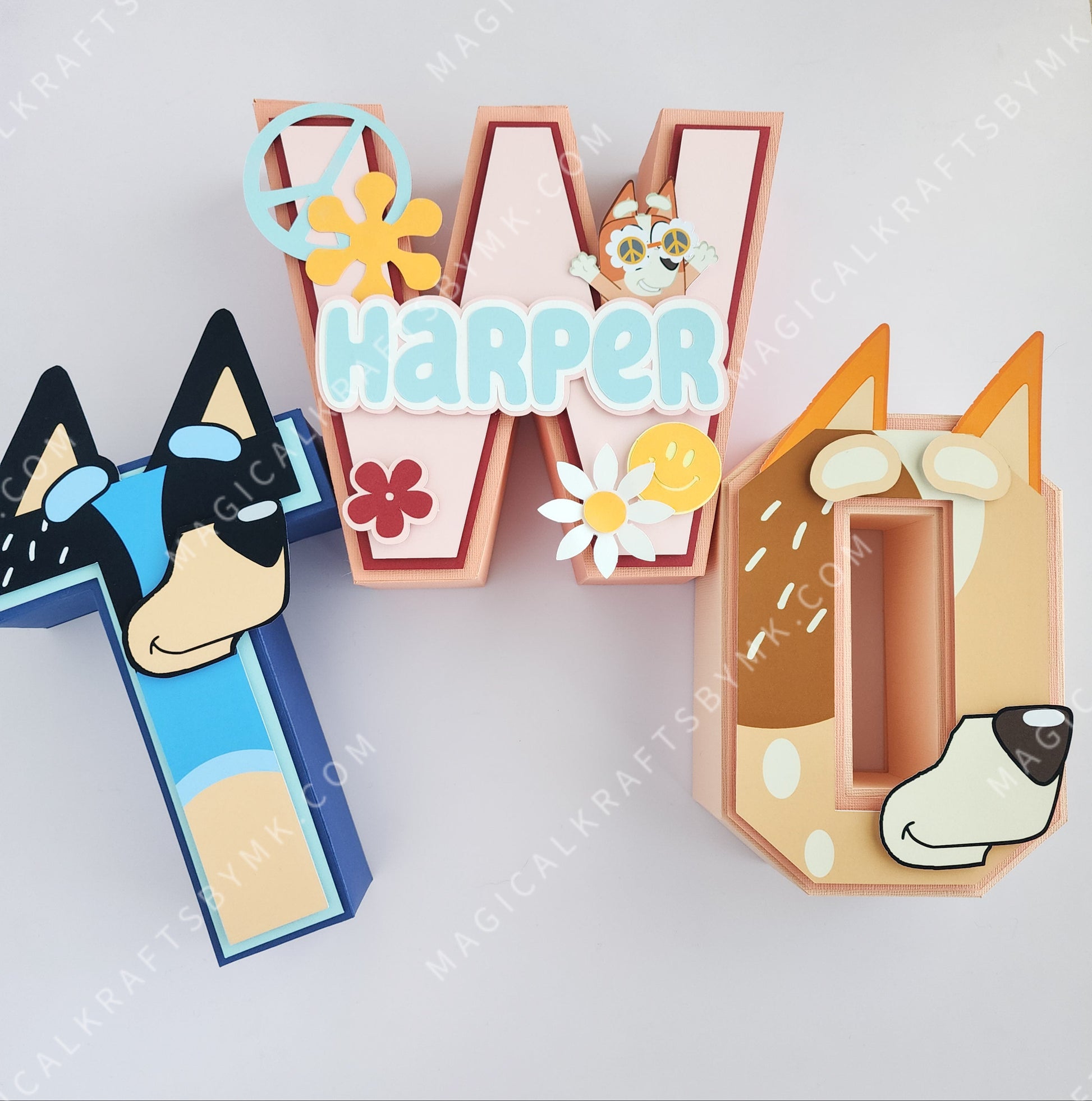 Groovy Blue Heeler 3D Letters/Numbers