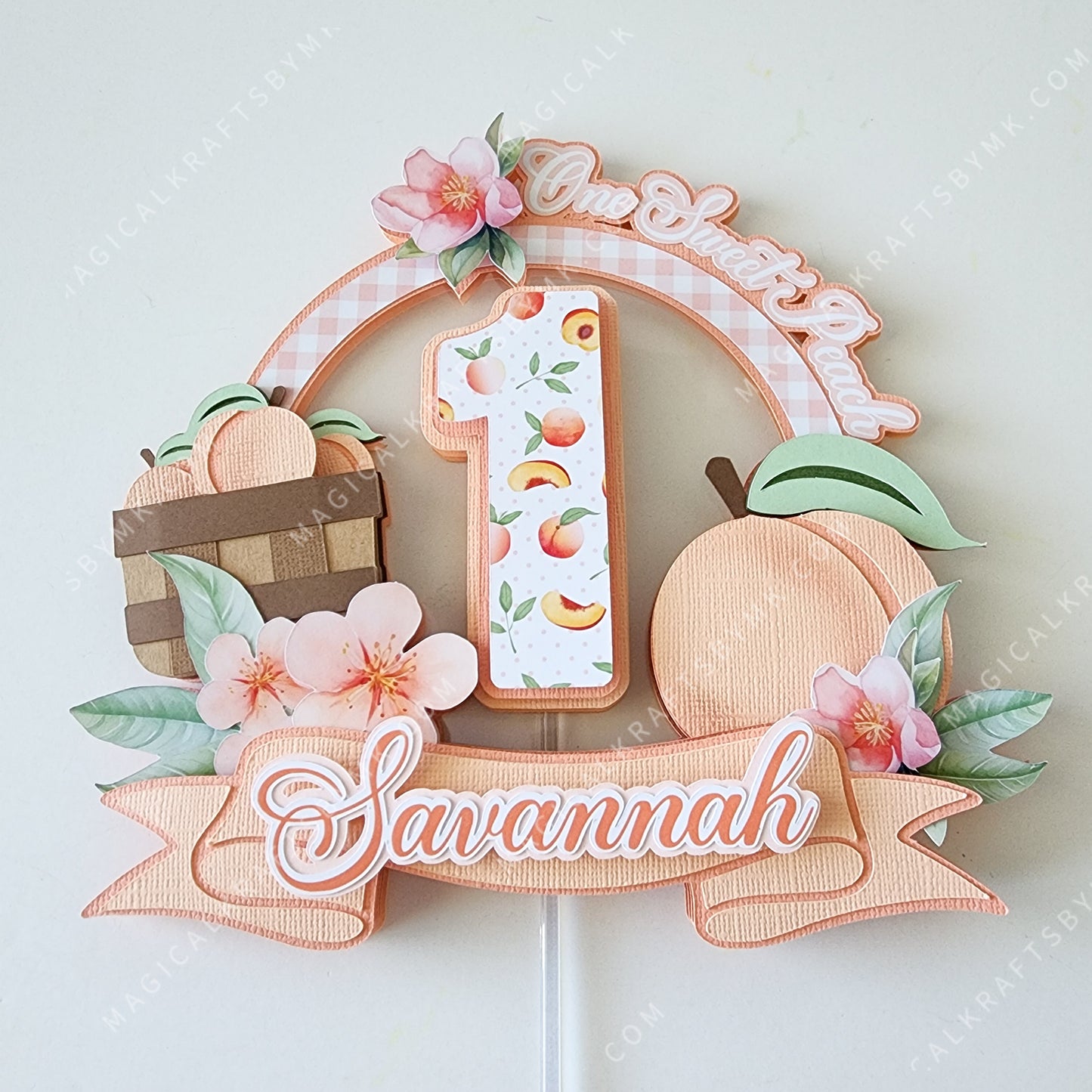 One Sweet Peach Cake Topper