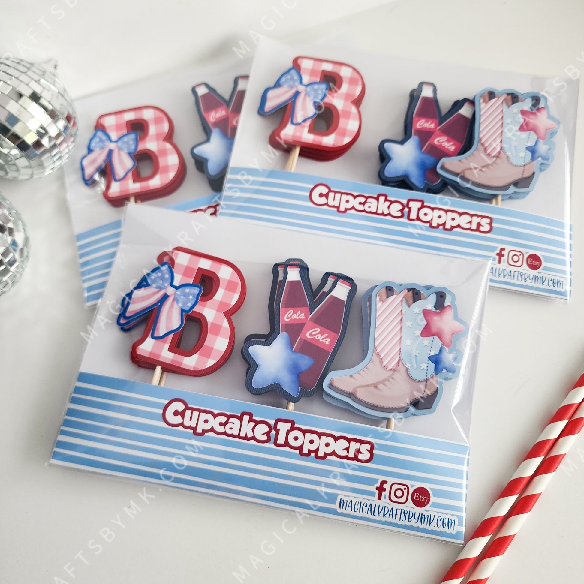All American Cupcake Toppers
