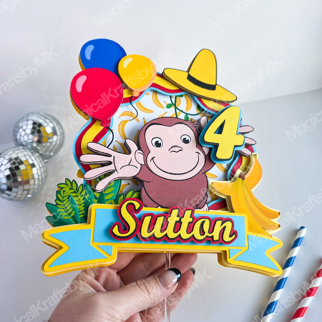 Curious Monkey Cake Topper
