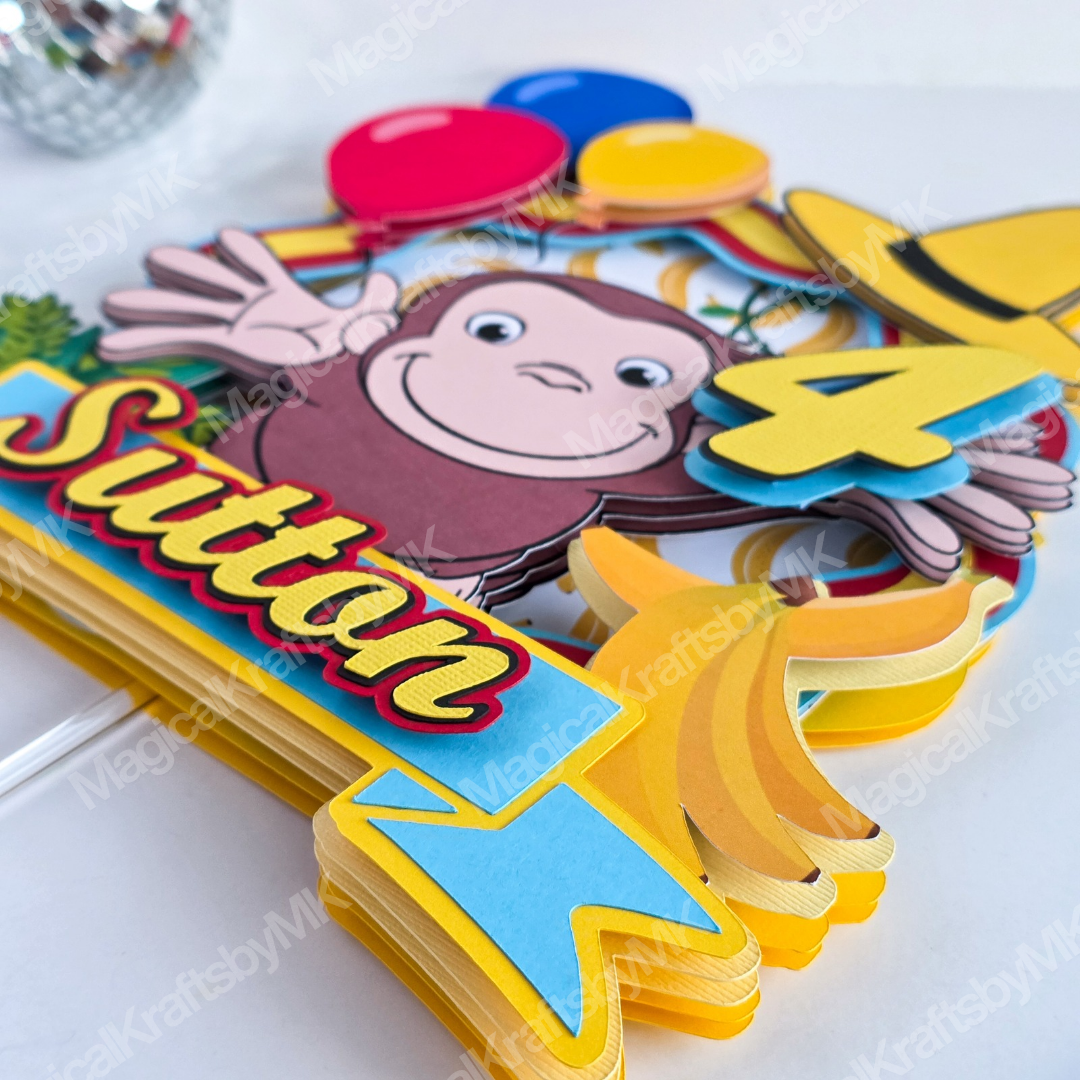 Curious Monkey Cake Topper
