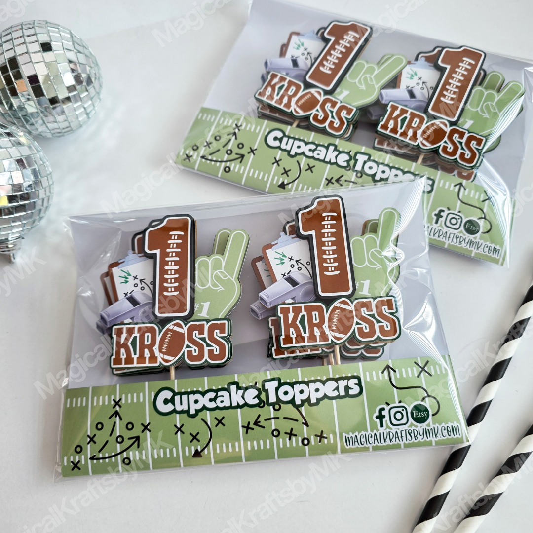 First Year Down Cupcake Toppers