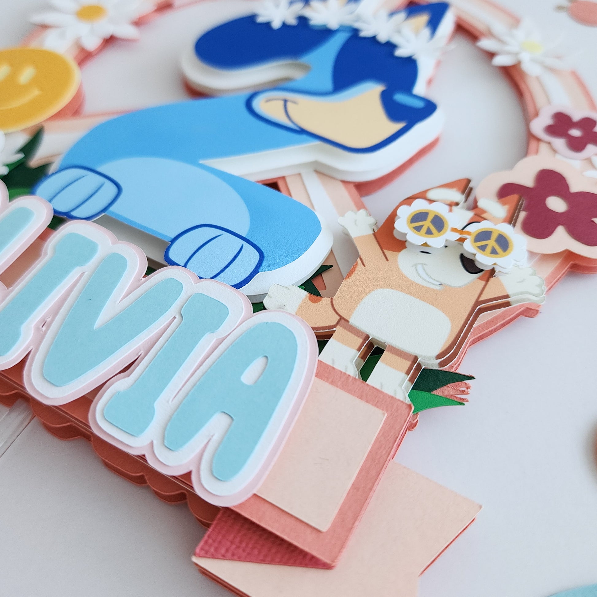 Groovy Blue Heeler Cake Topper