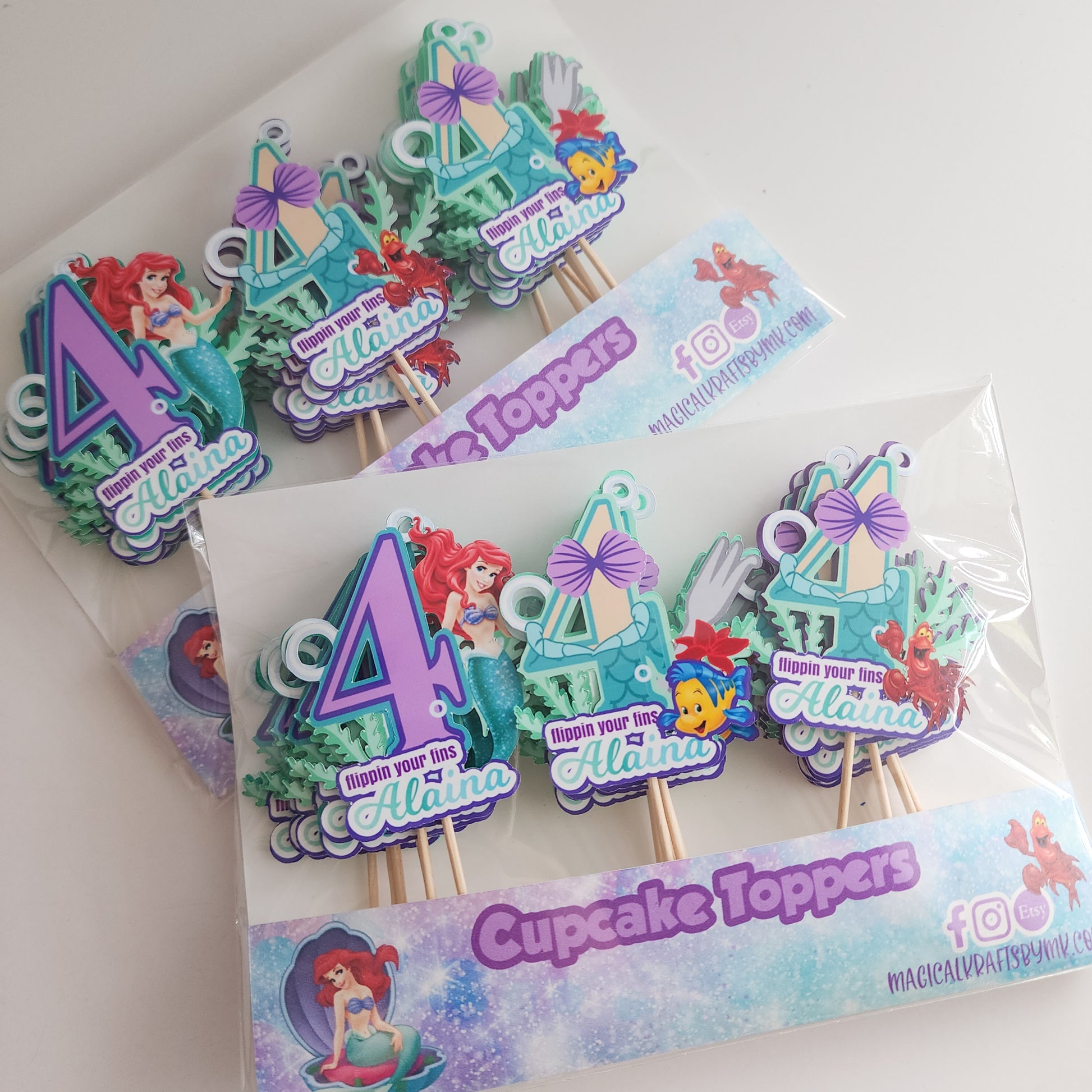 Ariel Cupcake Toppers