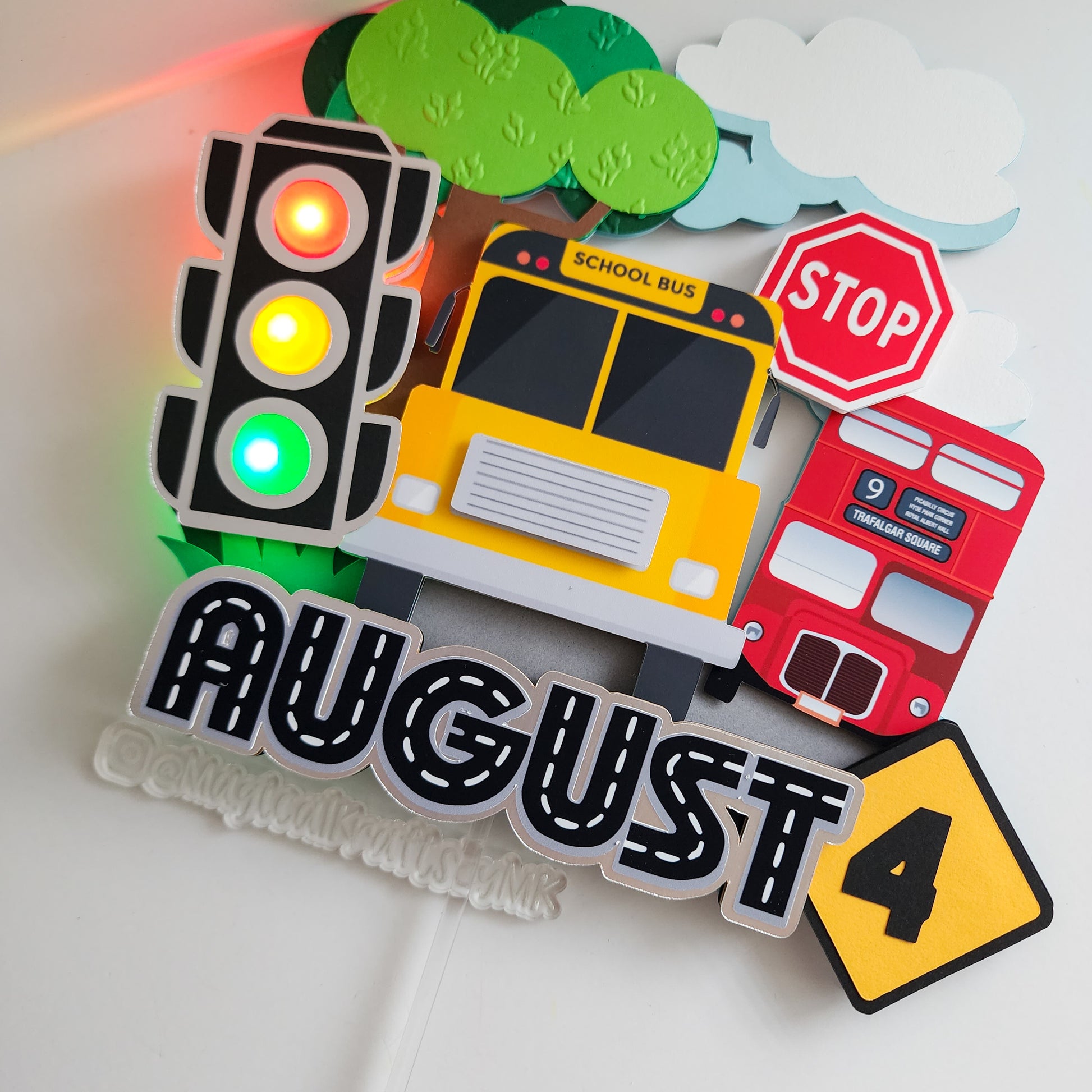 Bus Traffic Cake Topper