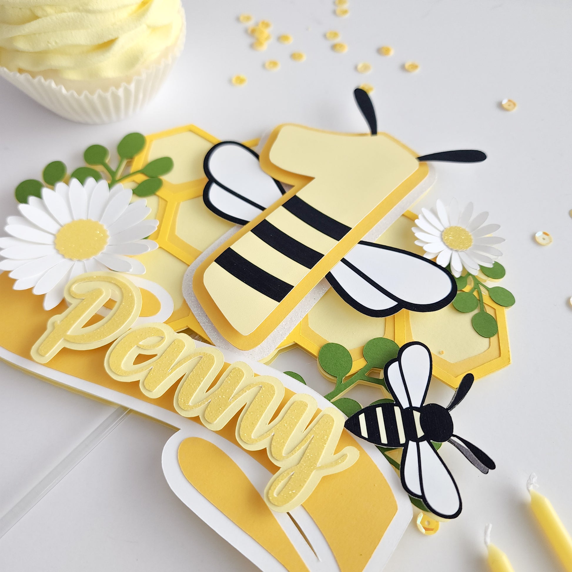 Bee-Day Cake Topper