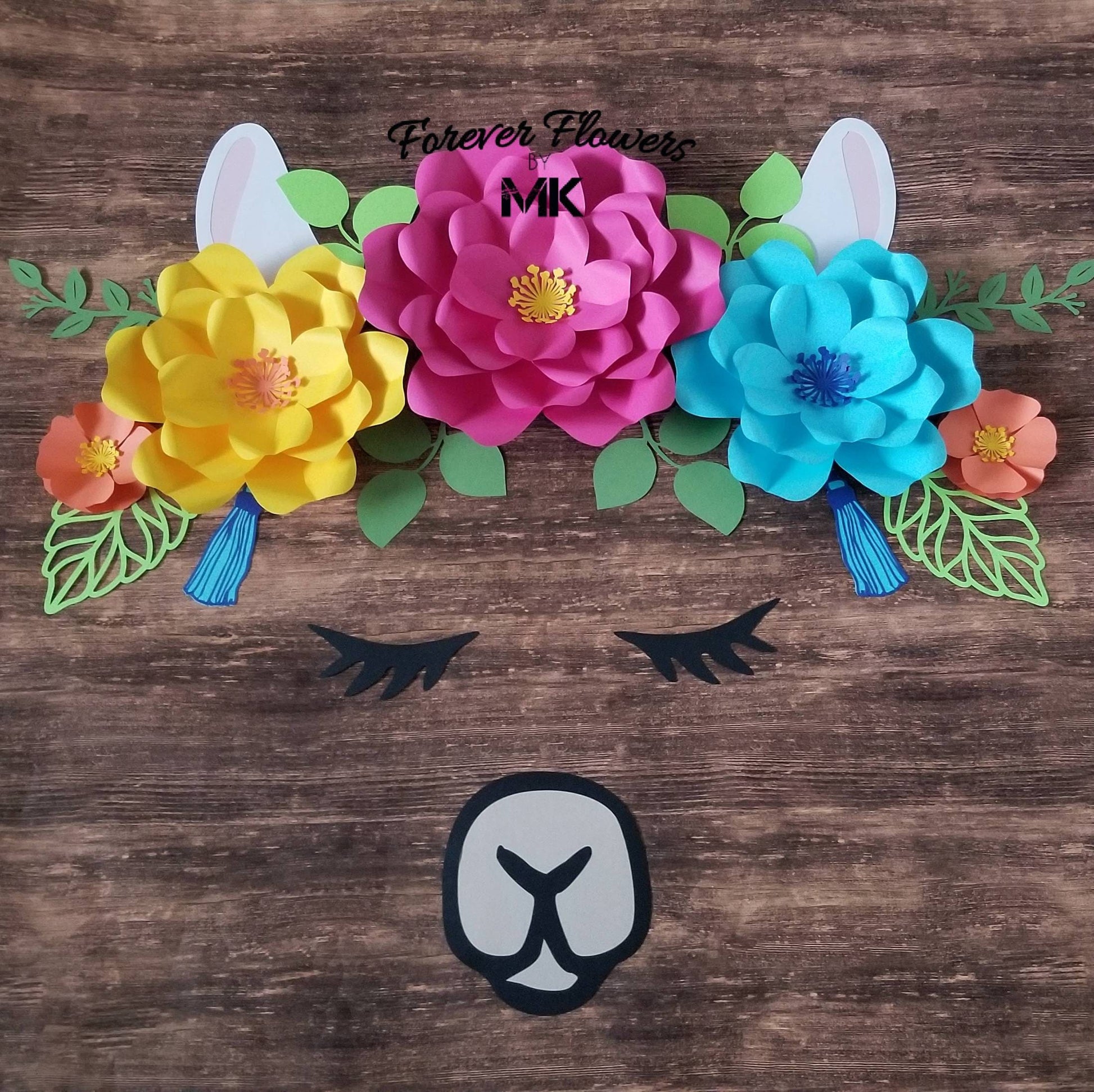 Boho Llama Flowers Set