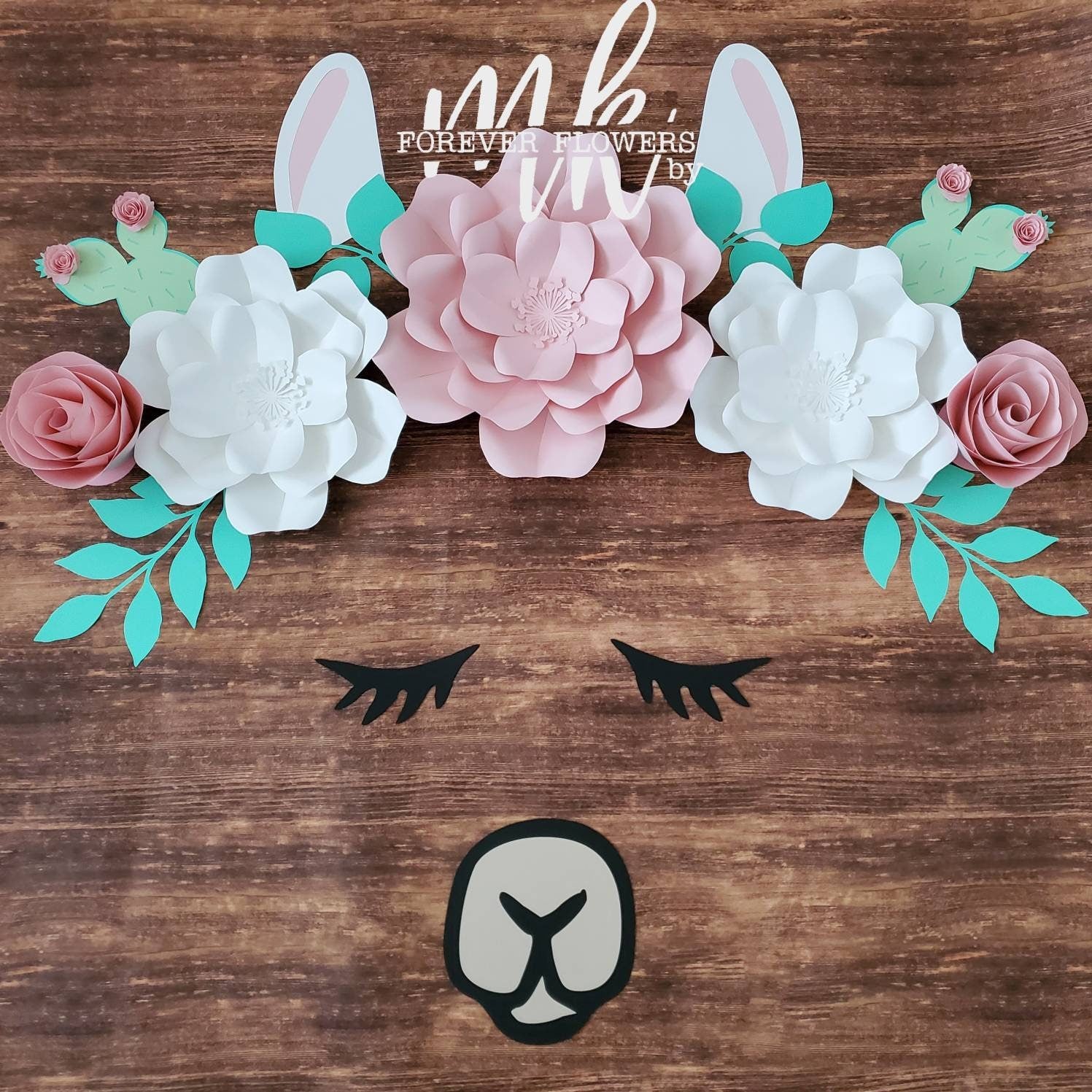Boho Llama Flowers Set