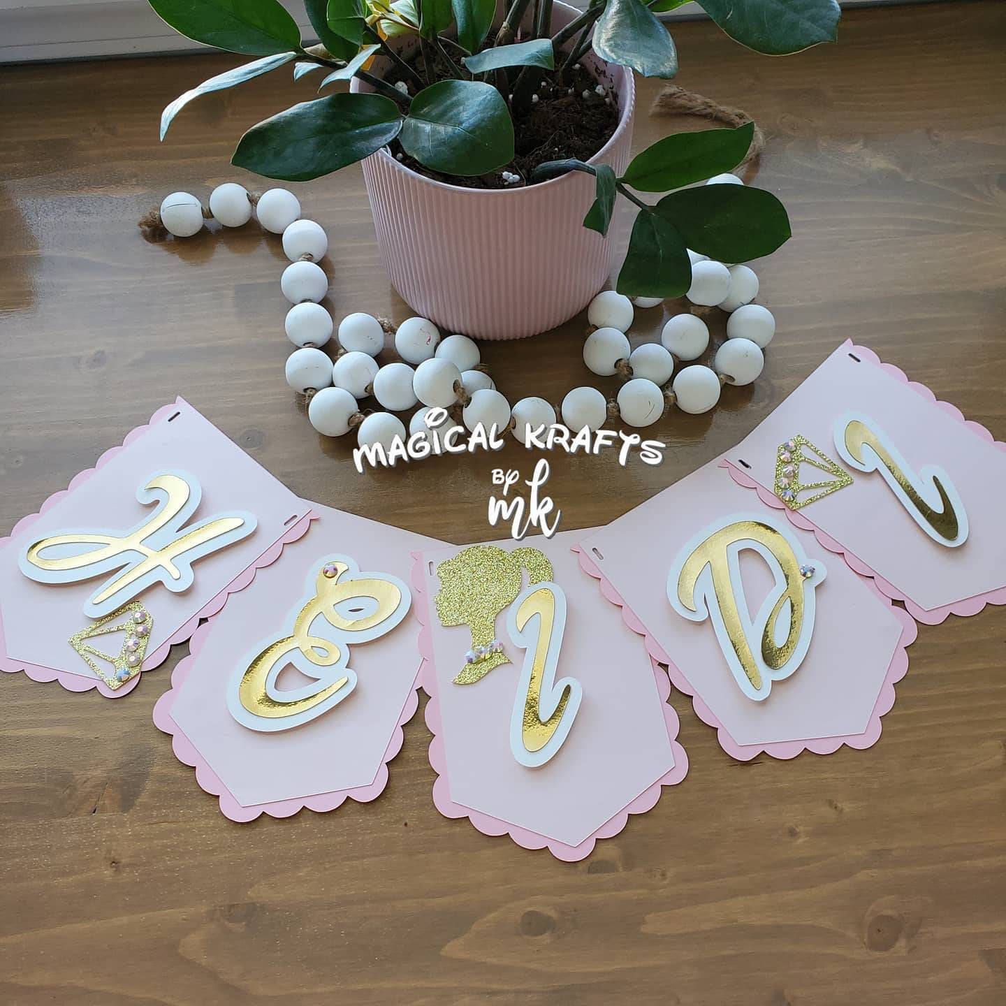 Gold Barbie Banner: 3D (Customize)