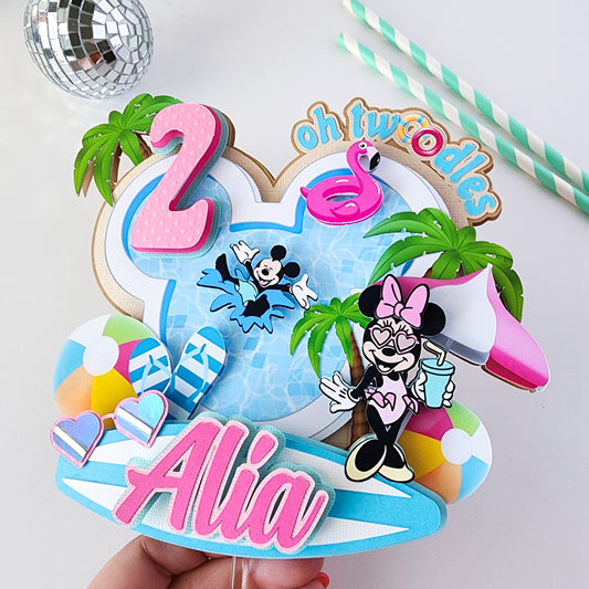 Minnie Pool Party Cake Topper