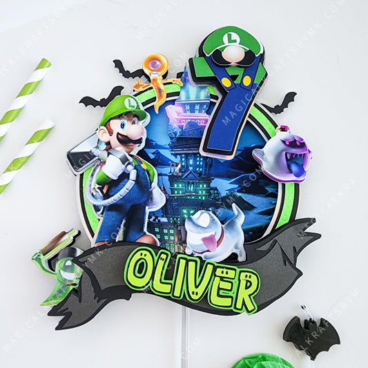 Luigi Mansion Cake Topper