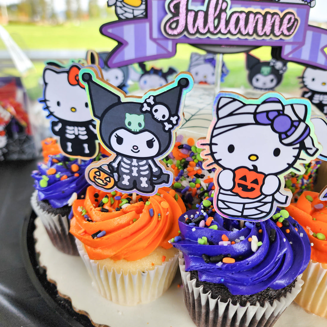 Halloween Kitty Cupcake Toppers
