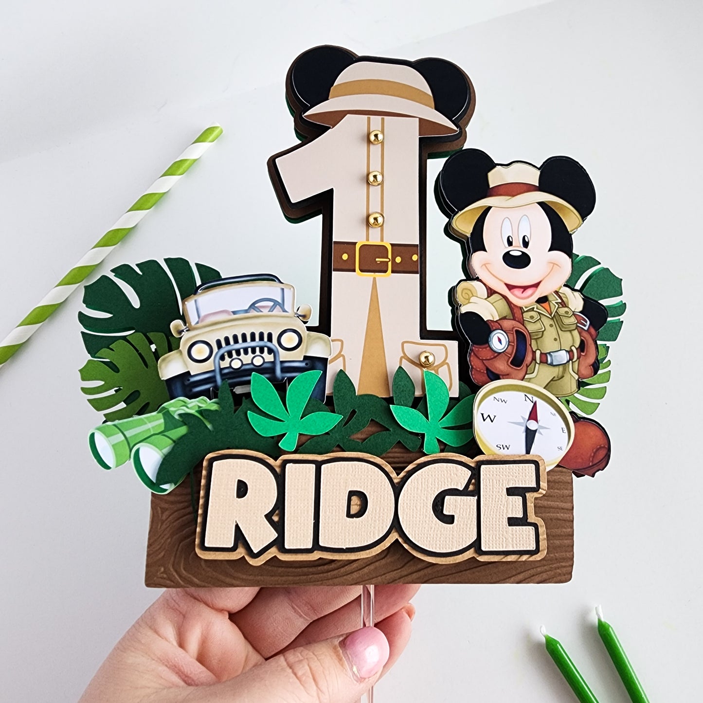 Safari Mickey Cake Topper (Mickey or Minnie)