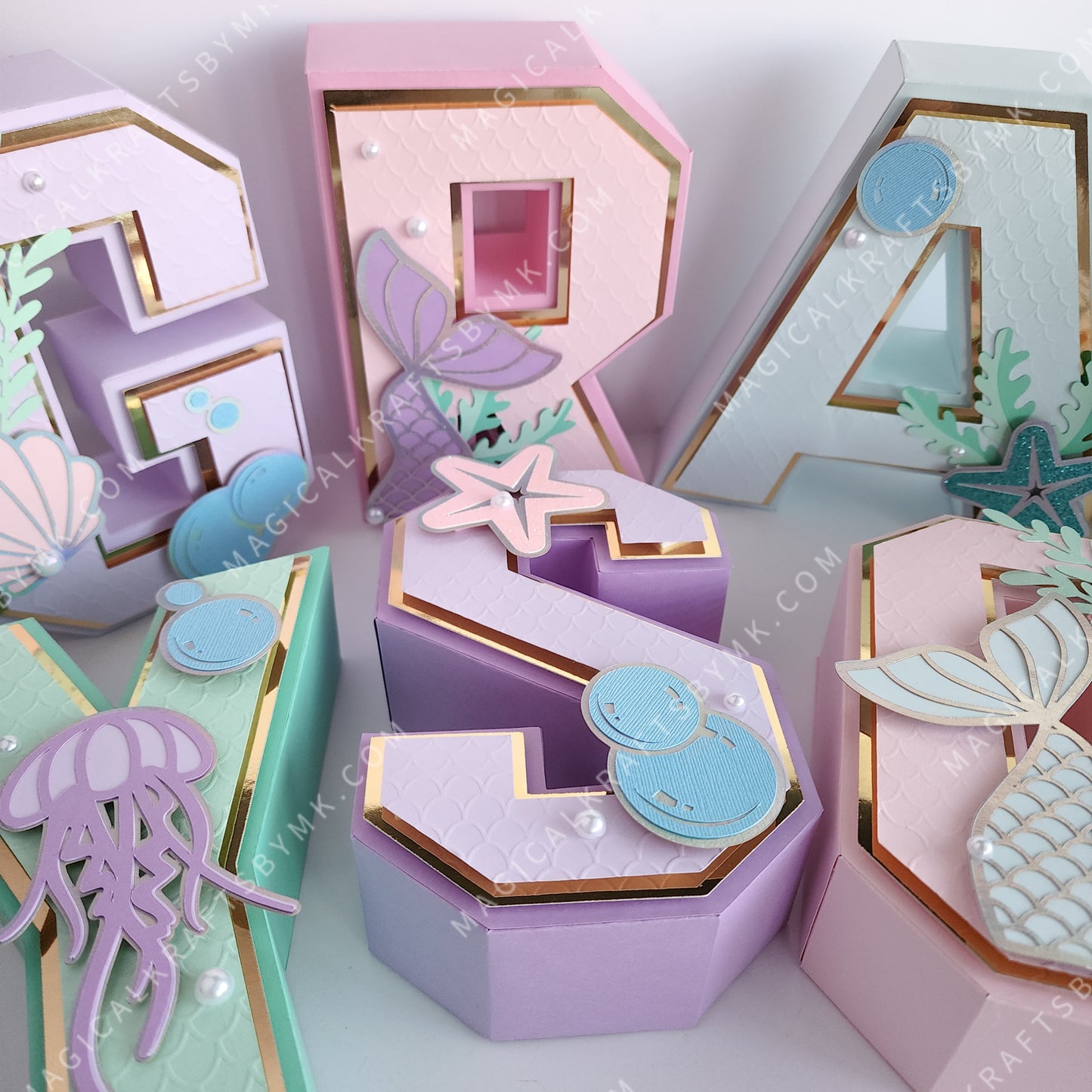 Pastel Mermaid 3D Letters