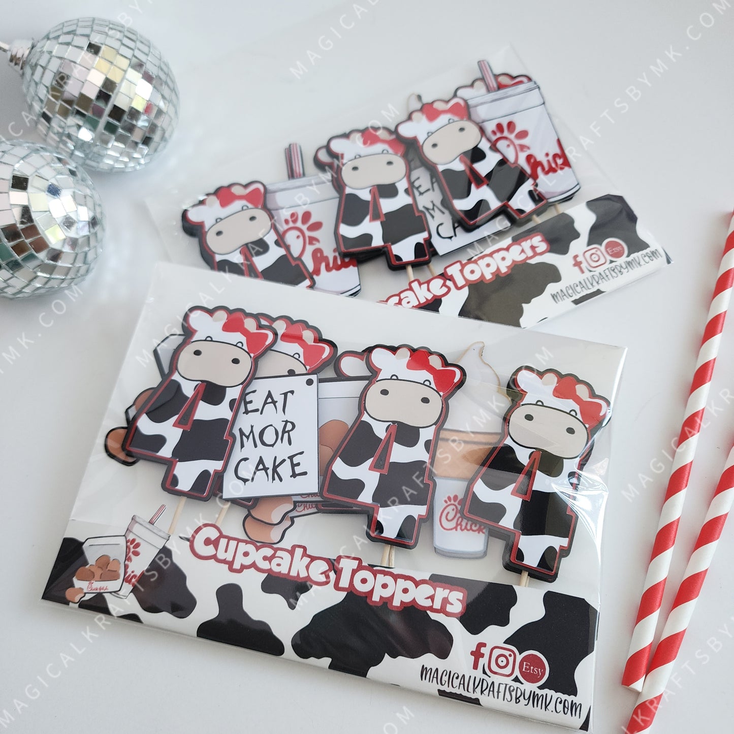 Chicken Cow Cupcake Toppers