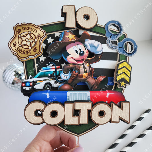 Deputy Sheriff Mickey Cake Topper