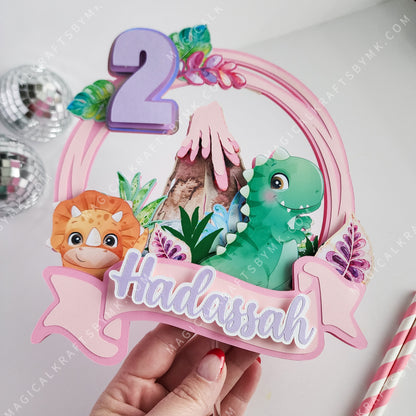 Baby Dinosaur (Pink) Cake Topper