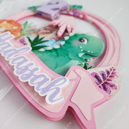 Baby Dinosaur (Pink) Cake Topper