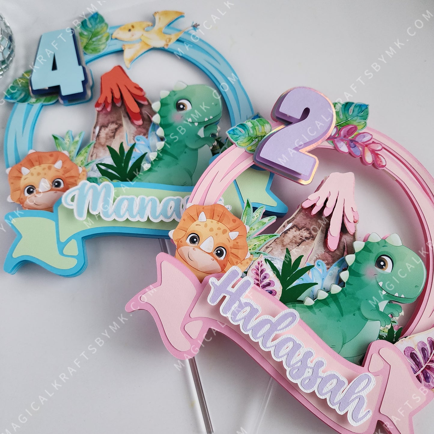 Baby Dinosaur (Pink) Cake Topper