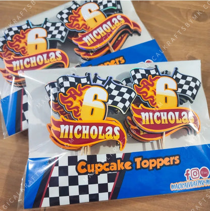 Hot Track Cars Cupcake Toppers