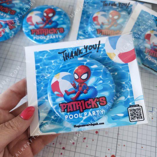 Spiderman Pool Party: 3" Buttons