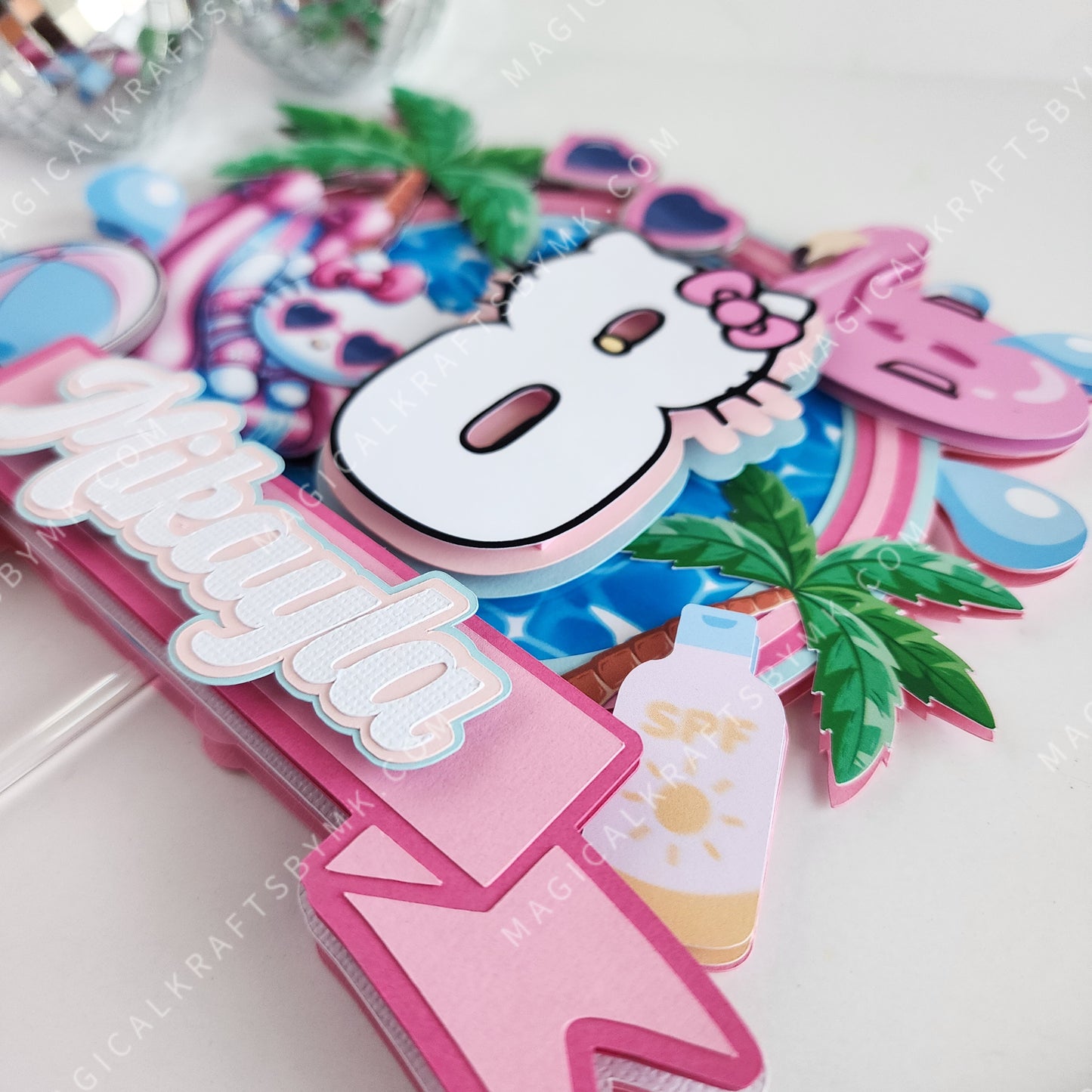 Waterslide Kitty Cake Topper