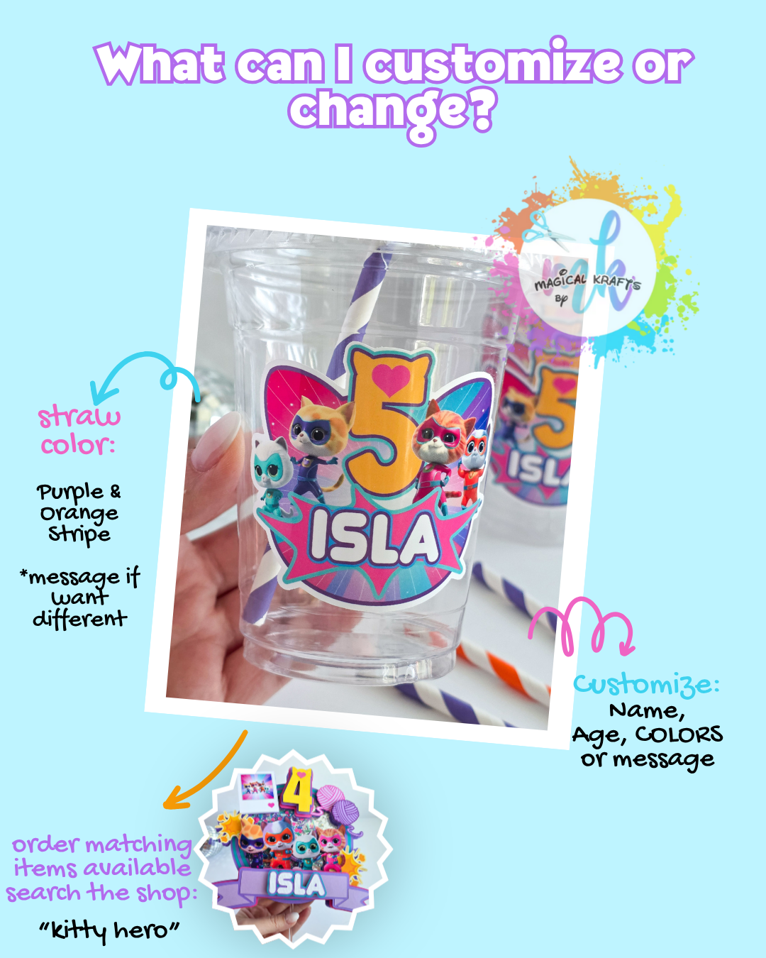 Kitty Heroes Party Cups