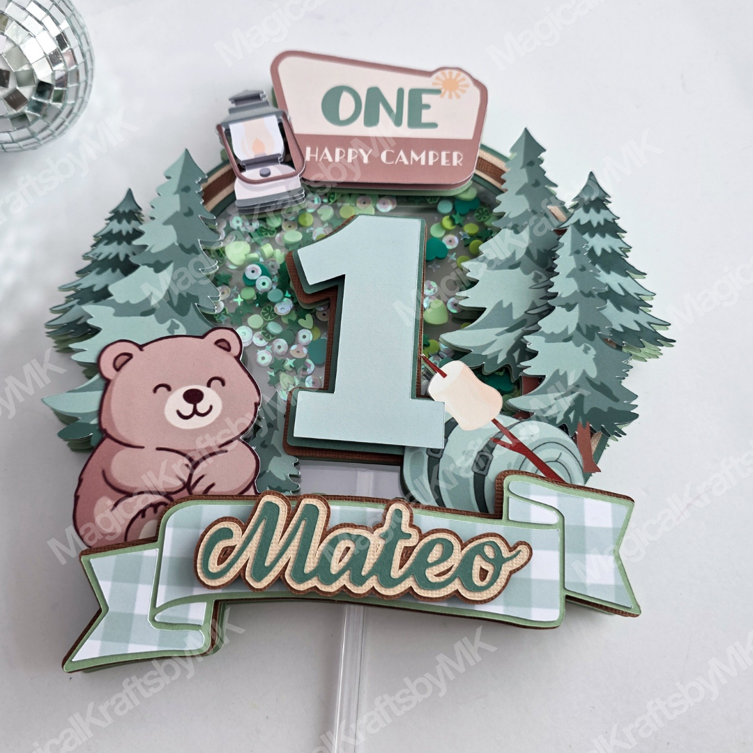 Happy Camper Cake Topper