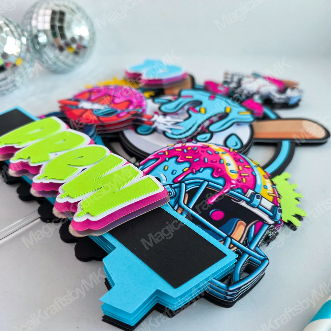Drippy Sports Cake Topper