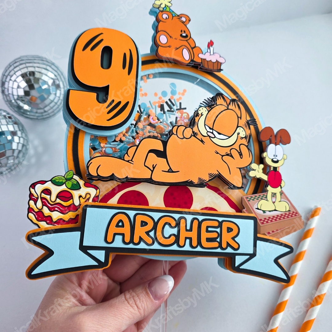 Lasagna Loving Cat Cake Topper