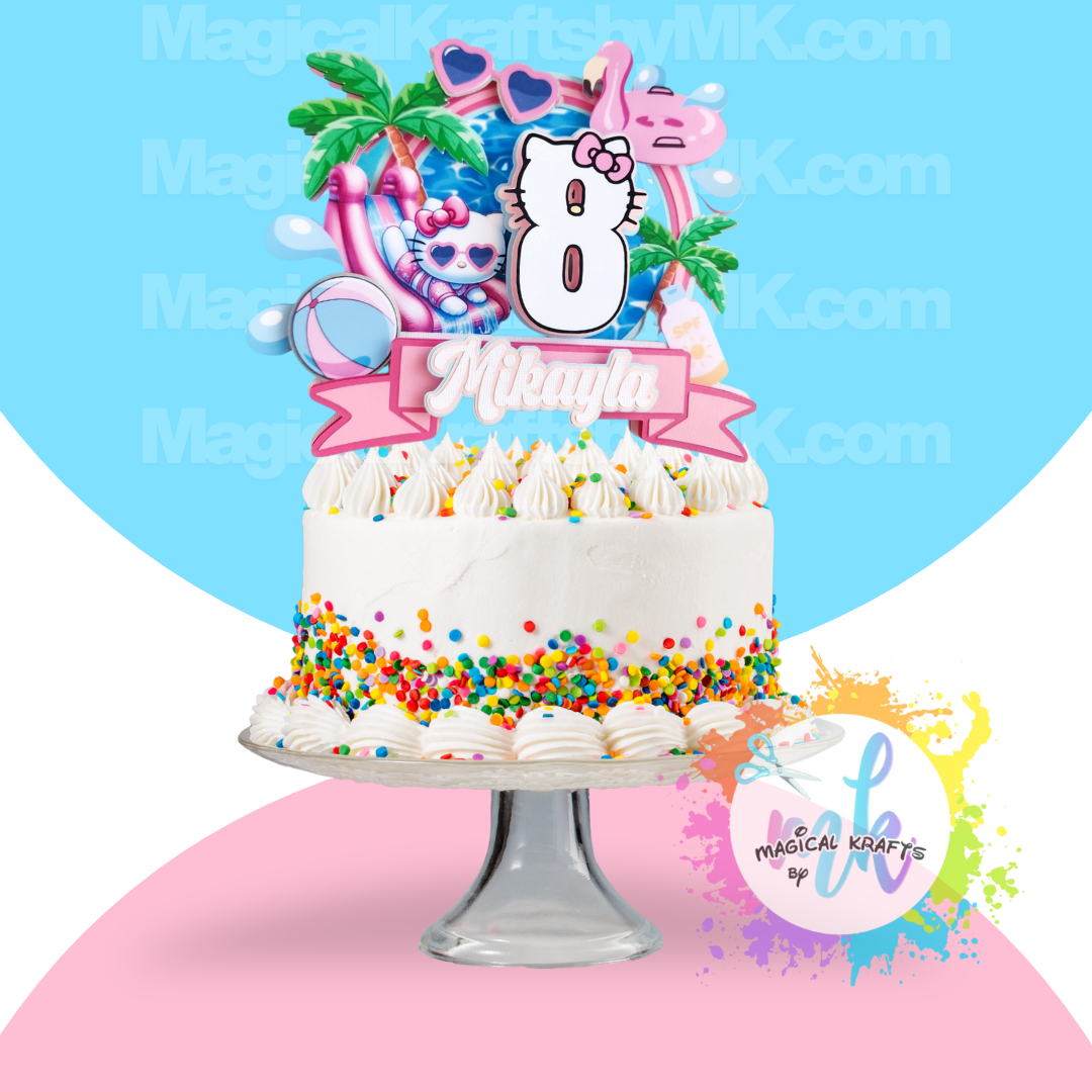 Waterslide Kitty Cake Topper