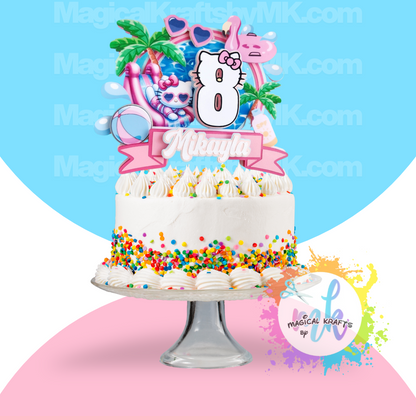 Waterslide Kitty Cake Topper