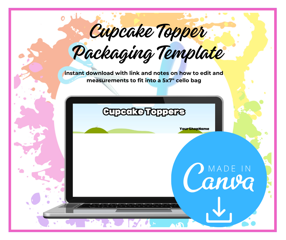 Cupcake Topper Packaging (Canva Template)