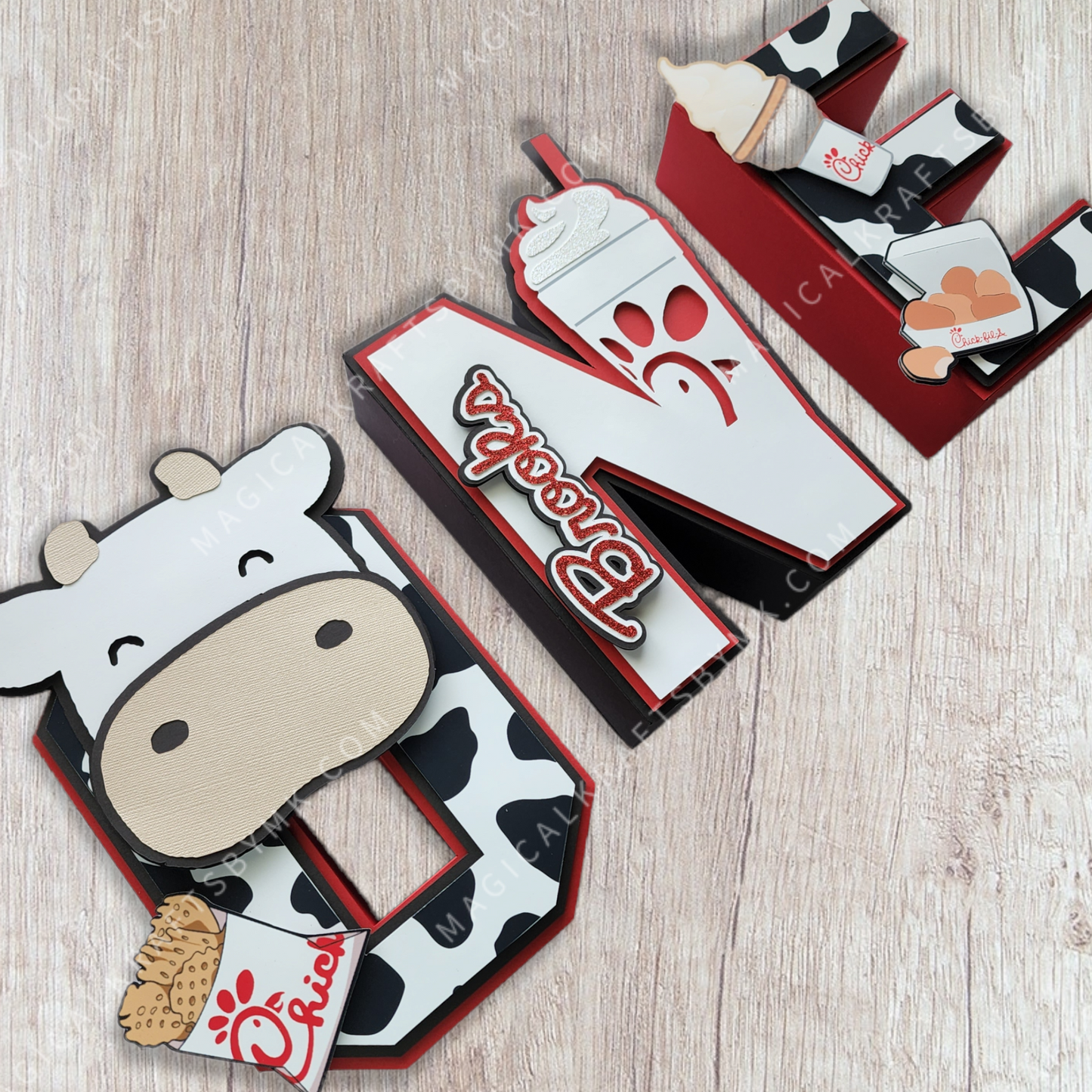 Chicken Cow 3D Letters/Numbers