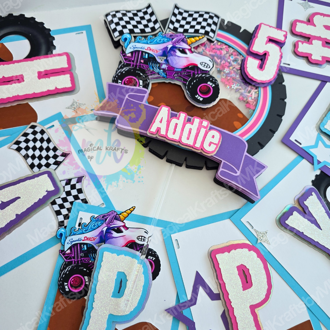 Unicorn Monster Truck Banner