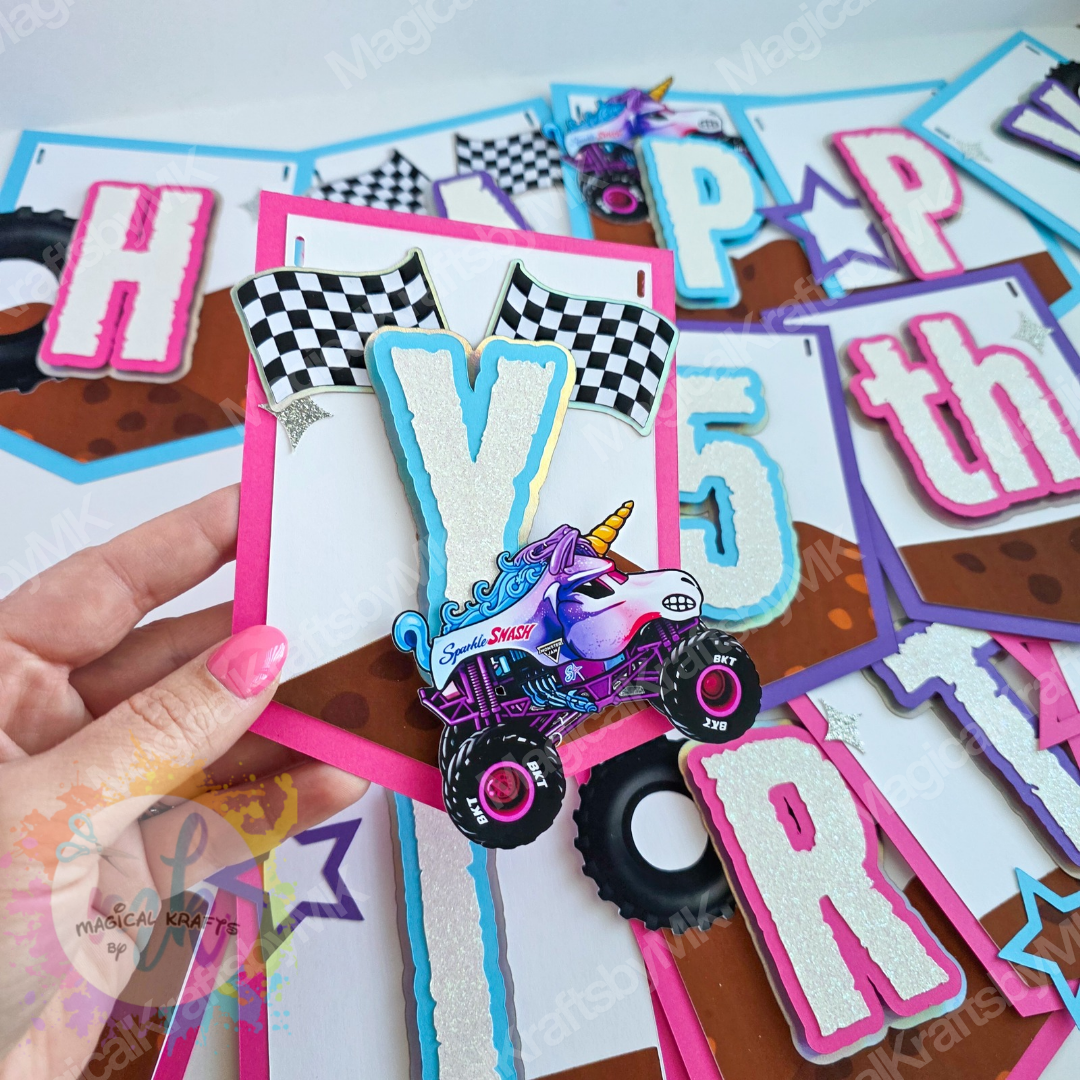 Unicorn Monster Truck Banner