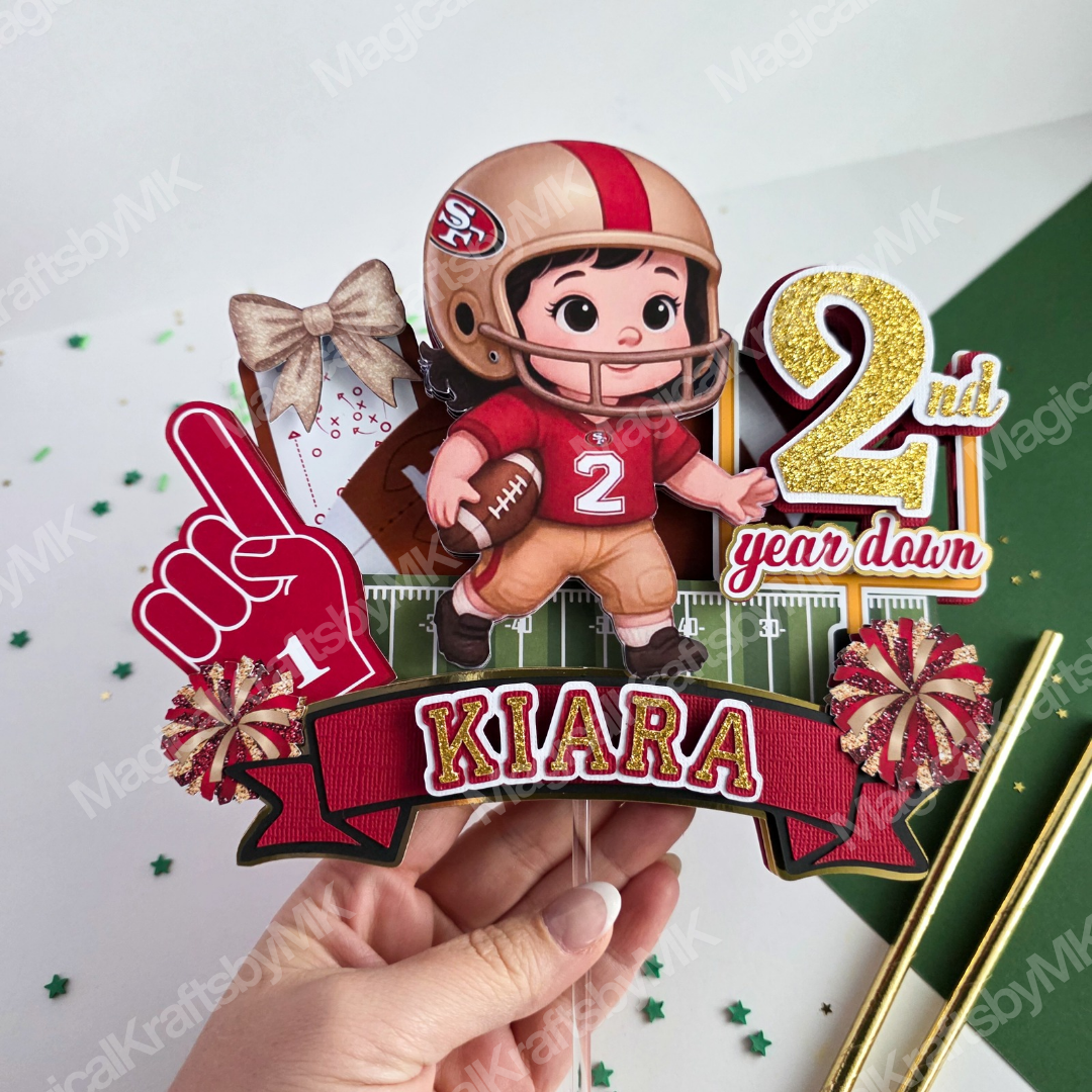 Cutie Football Fan Cake Topper