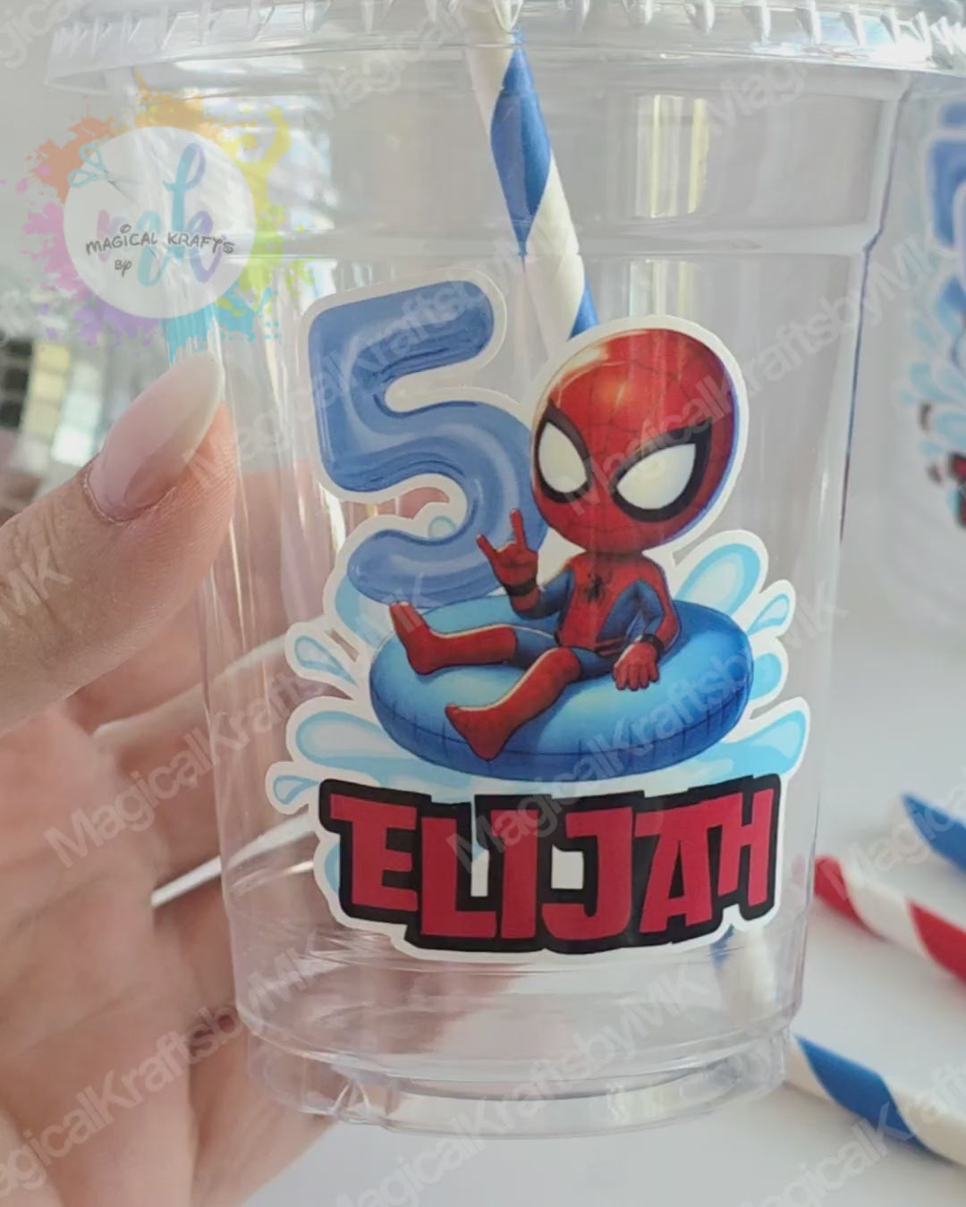 Stickers Only: Spiderman Pool Party Sticker Sheets (Physical)
