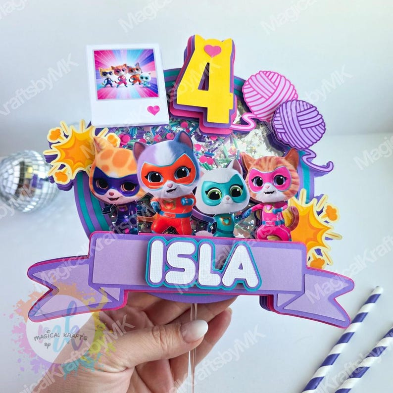Kitty Heroes Cake Topper