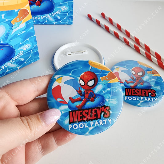 Spiderman Pool Party: 3" Buttons