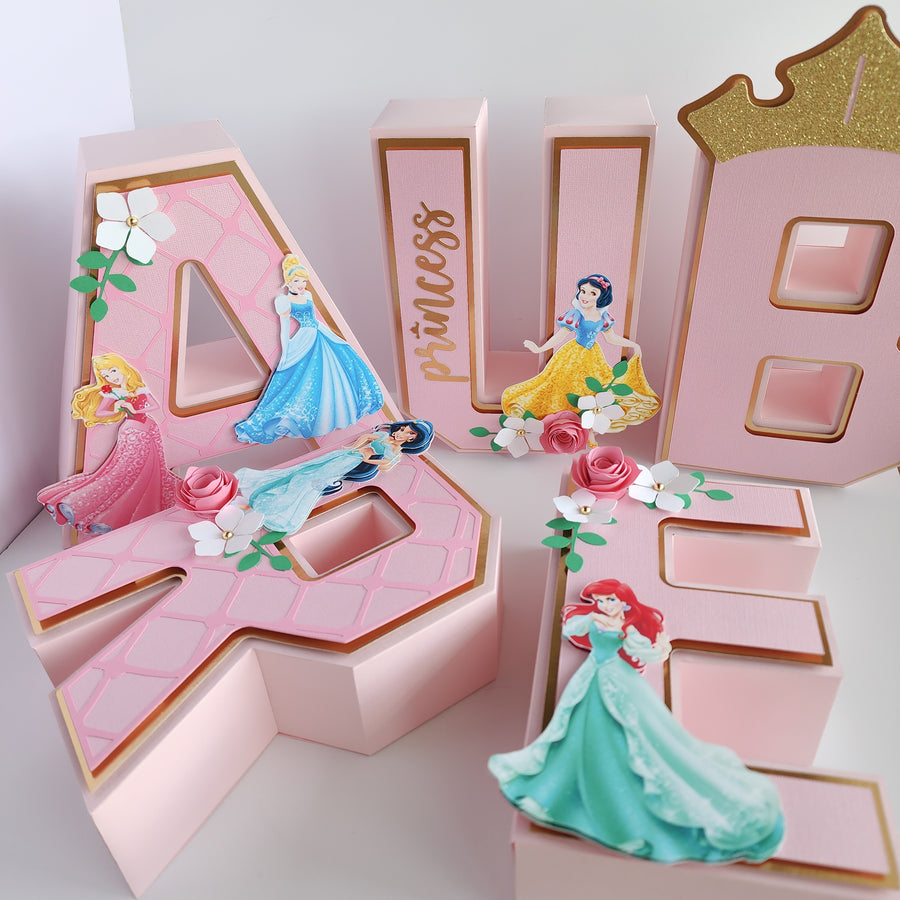 Pink Princess 3D Letters/Numbers