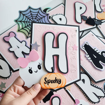 Pink Halloween Banner