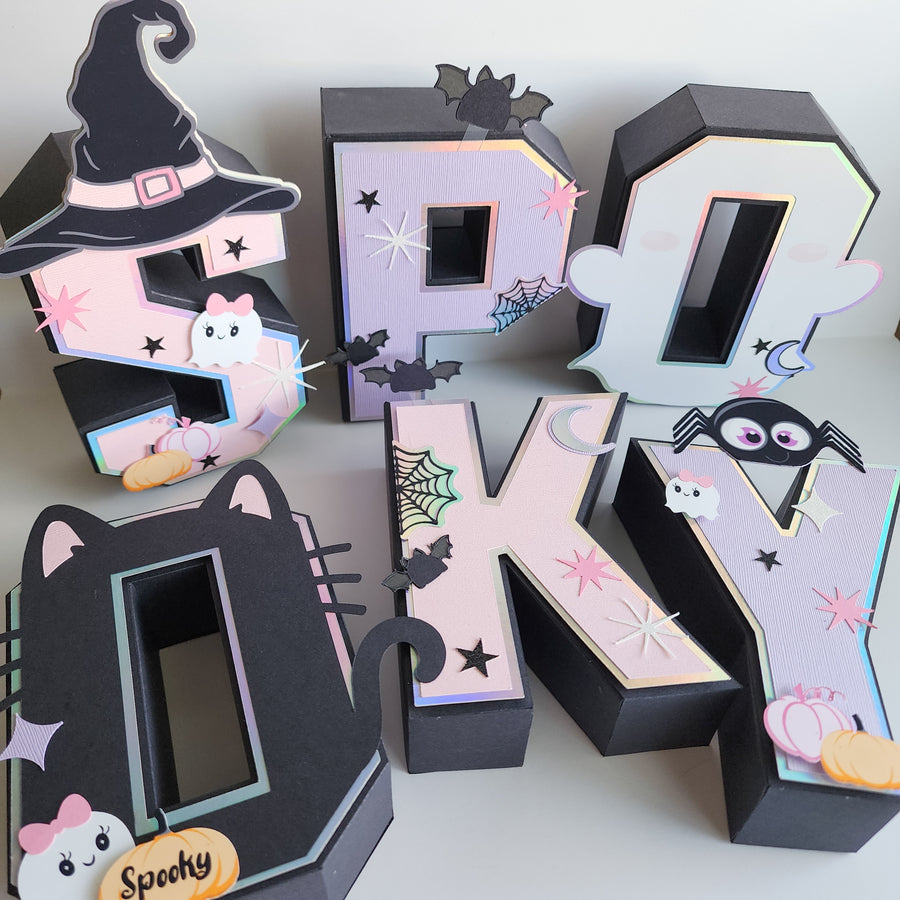 Pink Halloween 3D Letters/Numbers