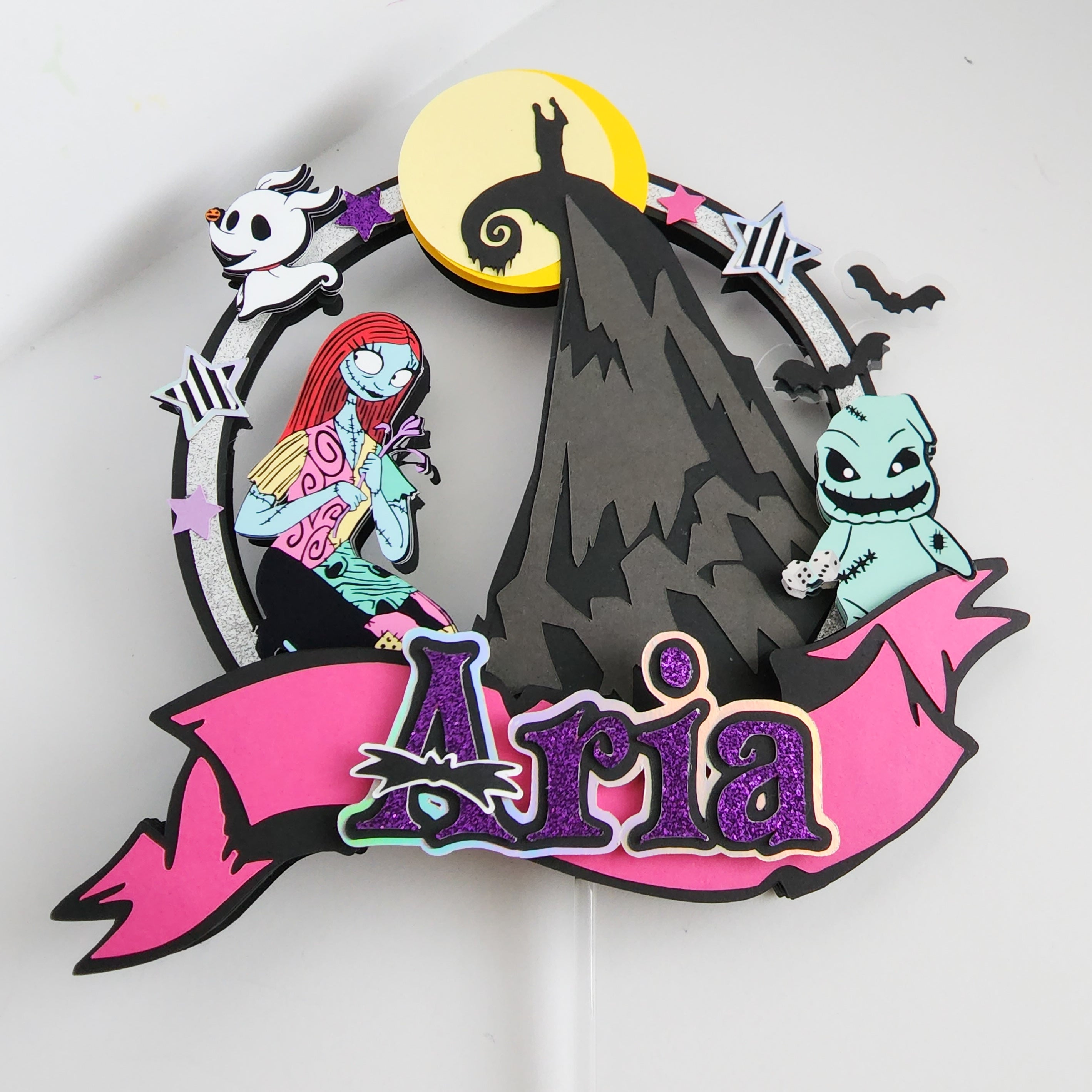 thumbnail image 2 of Edible Nightmare Before Christmas Cake Topper – Wafer Paper – 7.5 Inch Round 2 of 5