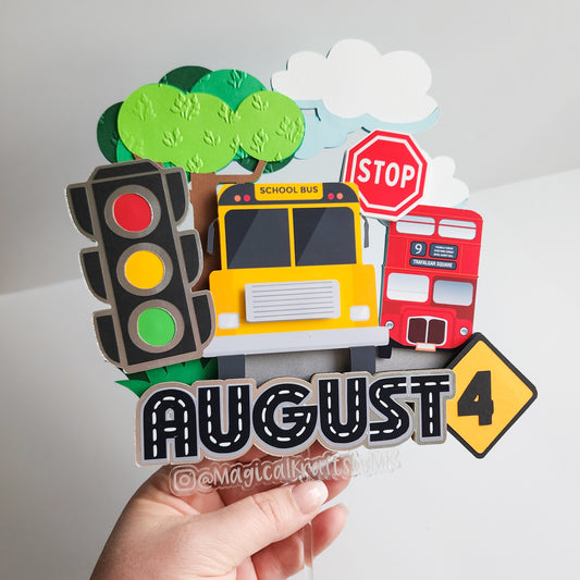 Bus Traffic Cake Topper